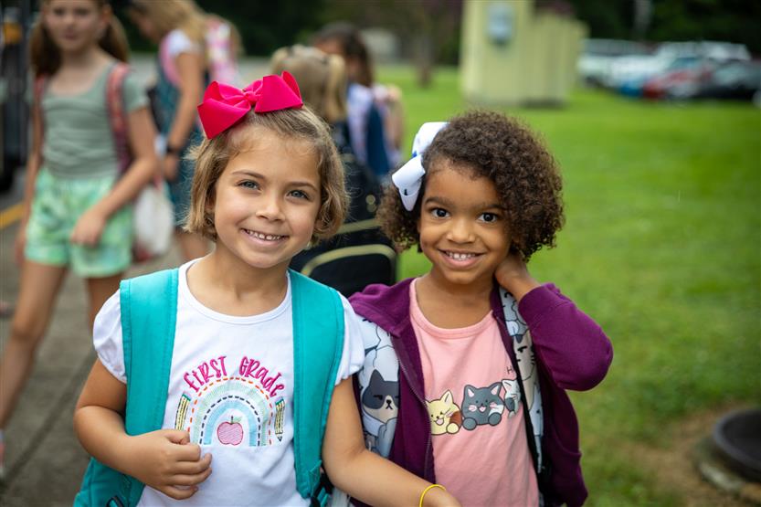 People smile on the first day of school